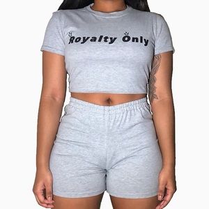 Comfy Gray ‘Royalty Only’ Set 🖤🤍